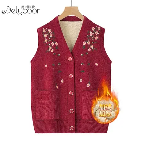 奶奶马甲春秋款老太太唐装背心中老年妈妈加绒加厚马夹坎肩外套女图片