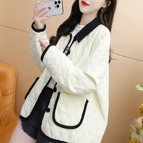 宽松休闲棉服棉衣外套女2024新款春季爆款时尚洋气百搭慵懒风上衣图片