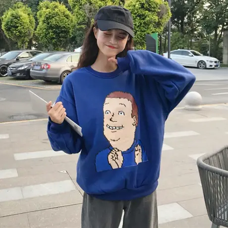 mschf卫衣女加绒加厚秋冬怪味少女韩版潮学生宽松ins港风外套cec图片