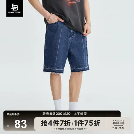 Lilbetter牛仔短裤男欧美潮牌裤子夏天薄款五分裤ins潮牌街头中裤商品大图
