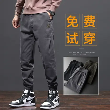 冬季新款工装裤潮牌休闲裤男士束脚宽松2023新款哈伦长裤子男秋季商品大图