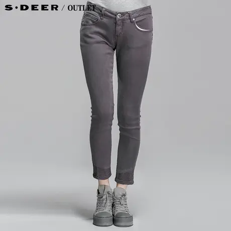 sdeer圣迪奥女装极简修身时尚长裤S14380866商品大图