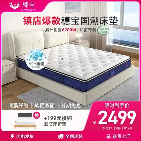 穗宝乳胶床垫独立弹簧软硬两用席梦思护脊软硬适中东方梦商品大图