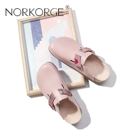 温柔紫粉色勃肯鞋拖鞋图片