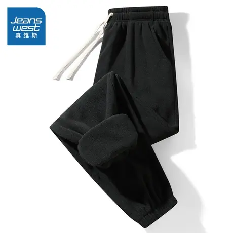 E8真维斯男款 2023冬季新款 时尚摇粒绒合身保暖休闲裤图片