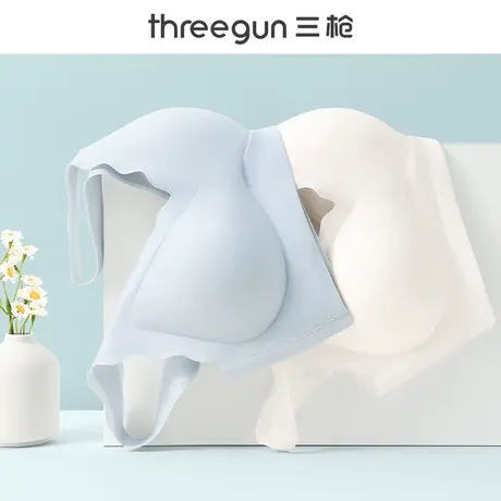三枪内衣女大胸显小无痕收副乳聚拢背心式无钢圈防下垂薄款文胸罩商品大图