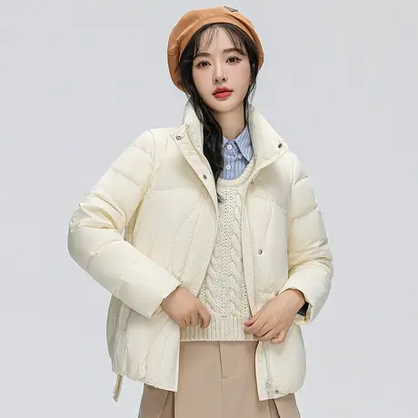 雪中飞羽绒服女短款2023新款冬季时尚立领轻薄宽松保暖小个子外套图片