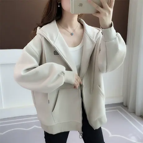 早秋季拉链开衫卫衣女春秋款2023年新款爆款时尚洋气秋冬上衣外套图片