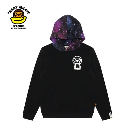 BABY MILO STORE秋冬卡通图案印花星空连帽厚款卫衣3023XXJ图片