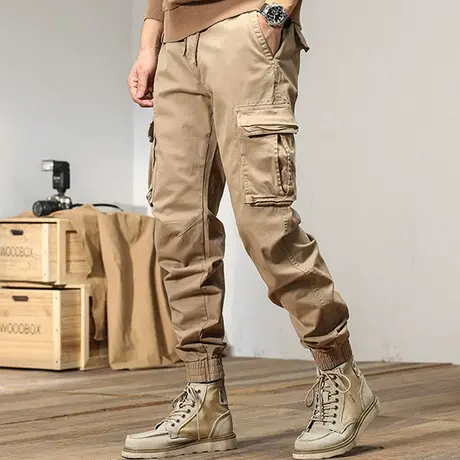 束脚裤男士冬季宽松哈伦裤子男2022新款潮牌工装裤男休闲束脚裤男图片