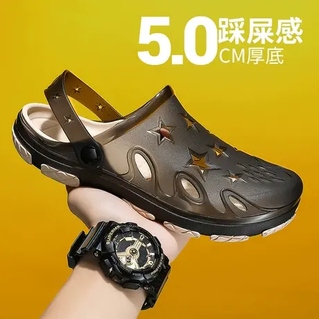 雨鞋 男款夏季透气钓鱼胶鞋男两穿包头凉鞋防滑软底厨房鞋沙滩鞋商品大图