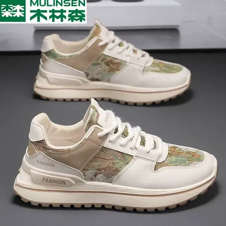 木林森男鞋2023新款秋季轻便耐磨跑步潮鞋青少年软底休闲运动鞋子商品大图