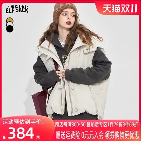 妖精的口袋短款棉衣马甲女2023冬季新款小个子宽松外搭无袖棉服图片