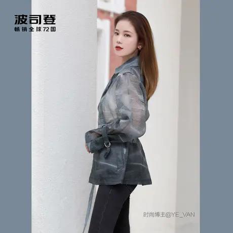 【买3免1】波司登短款视觉曲线翻领轻薄外套女A图片