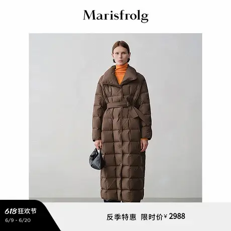 【轻羽系列】玛丝菲尔冬白鹅绒保暖宽松长款羽绒服外套图片