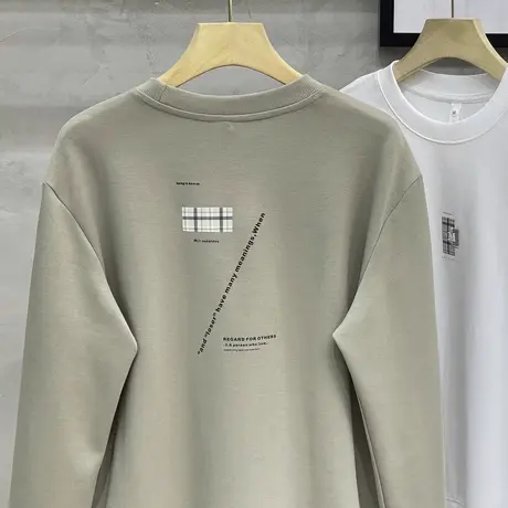 2023新款卫衣男春秋韩版潮流印花圆领秋季长袖T恤上衣潮牌男外套商品大图