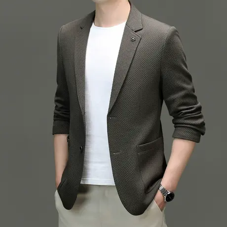 春季薄款休闲西装外套男士上衣单件舒服薄款时尚商务小西服单西装商品大图