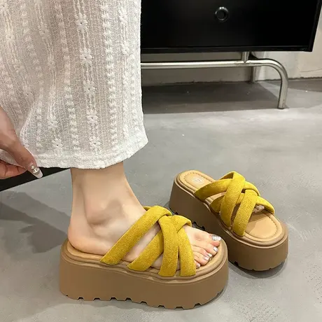 法式厚底拖鞋女2025年夏季新款外穿懒人百搭凉拖鞋高级感气质凉鞋图片