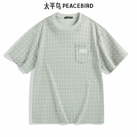 【商场同款】太平鸟男装夏季新款满印短袖T恤潮流体恤B1DAD2411图片