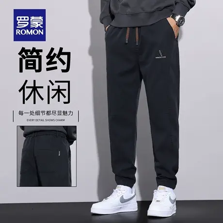 罗蒙束脚休闲裤男士松紧腰哈伦裤2025秋季新款宽松运动裤子男N1Z商品大图