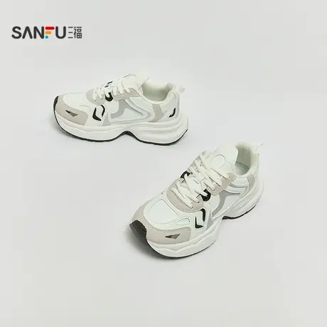 三福运动鞋女冬季运动老钱风休闲慢跑鞋老爹鞋系带女鞋835781商品大图