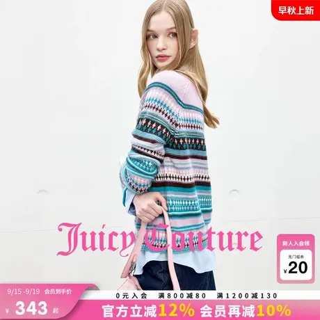 【含绵羊毛】Juicy Couture橘滋针织衫女25年秋新款费尔岛毛衣商品大图