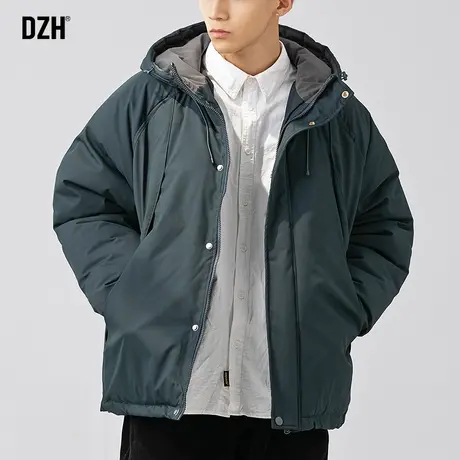 男士连帽纯色棉袄男款冬季加厚防寒棉衣外套宽松休闲日系情侣棉服商品大图