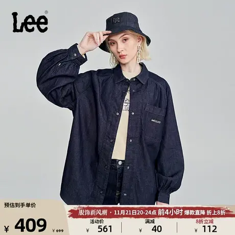 Lee23秋冬新品舒适清水洗翻领女长袖外套式衬衫LWT0073146DE-898图片