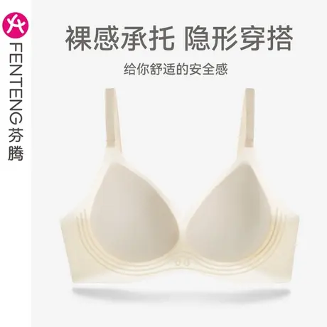 芬腾内衣女上托防下垂无钢圈性感文胸光面舒适透气收副乳女士胸罩商品大图