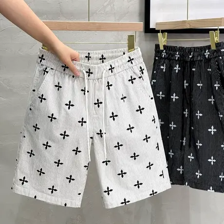 夏季男士短裤薄款五分裤子潮流宽松运动百搭花裤衩潮牌大码沙滩裤商品大图