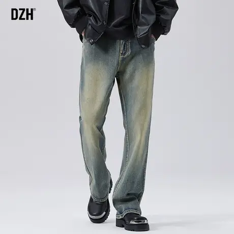 男士高级微喇牛仔裤男春秋款高街美式2023年新款vibe风裤子直筒裤图片