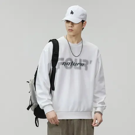 潮流印花圆领男士休闲卫衣青春流行秋冬款卫衣大码长袖休闲卫衣图片