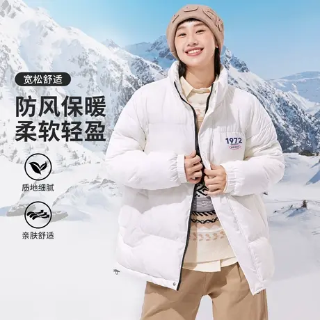 真维斯Z+女装 印花宽松立领棉服冬季宽松棉衣加厚保暖甜美风外套X图片