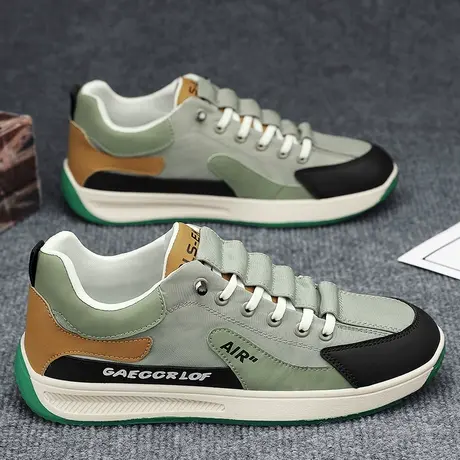 阿甘男鞋春夏季透气潮流一脚蹬冰丝帆布板鞋男款休闲运动跑步潮鞋商品大图