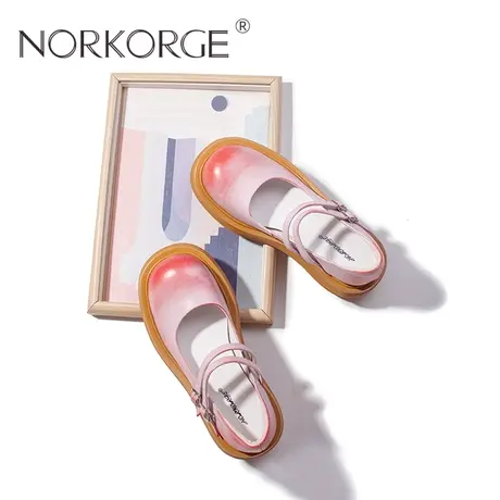 甜美蜜桃粉玛丽珍单鞋女鞋图片