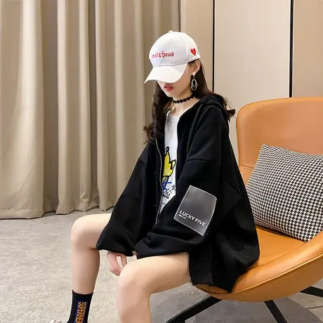 卫衣2023年新款女装韩版秋冬季秋款秋装宽松女士加绒外套爆款上衣商品大图