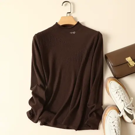 清仓！半高领毛衣套头打底衫女秋冬2022年新款内搭宽松百搭洋气商品大图