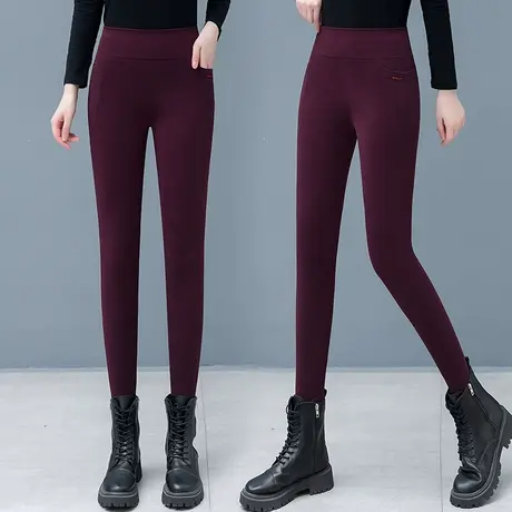火龙果色大码打底裤秋季女外穿2023新款高腰紧身保暖瑜伽芭比裤子图片