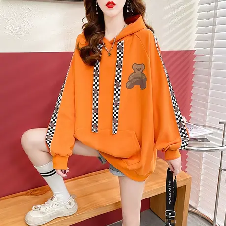早春连帽卫衣女春秋季韩版宽松设计感小众小个子薄款可爱小熊外套商品大图