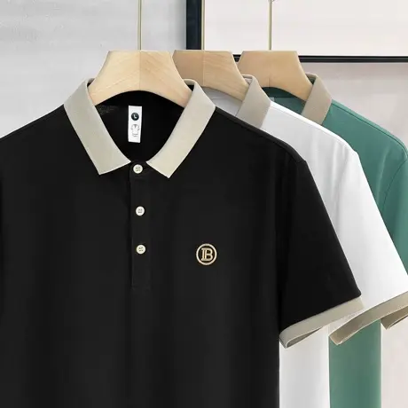 专柜品质翻领刺绣短袖polo衫男潮牌休闲t恤夏季新款男士带领上衣商品大图