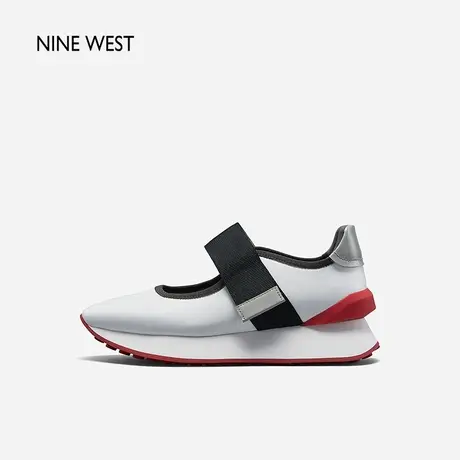 Nine West/玖熙新款圆头撞色厚底休闲鞋女魔术贴运动时尚鞋透气图片