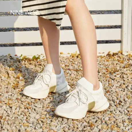 Nine West/玖熙漂浮鞋运动休闲鞋2025夏季新款厚底小白鞋老爹鞋女商品大图