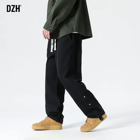 男士美式高街裤子男秋季潮牌百搭直筒裤2023新款直筒休闲裤工装裤商品大图