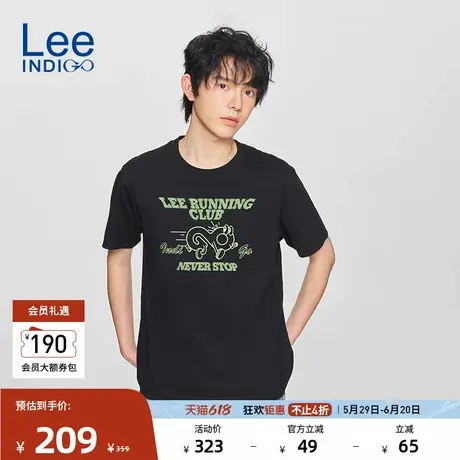 Lee商场同款25春夏新品舒适版圆领Logo印花男短袖T恤LMT0104063RX商品大图