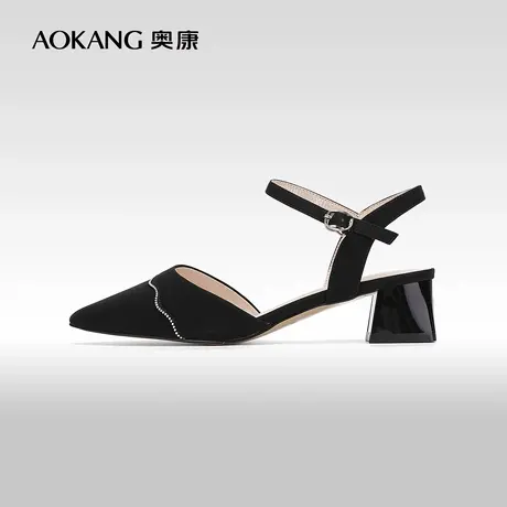 【门店发货】奥康女鞋 夏季新款法式优雅女士时装凉鞋一字带图片