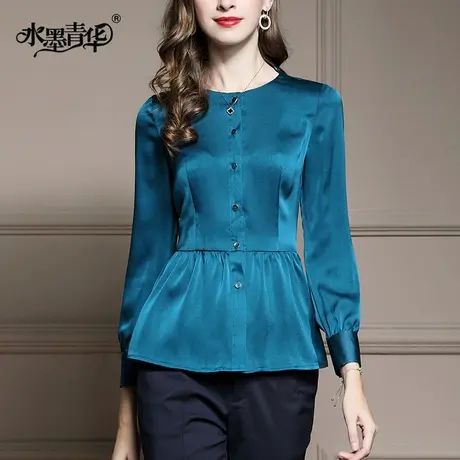 【1件7.9折】秋装新品气质优雅女衬衫通勤OL百搭长袖女上衣图片