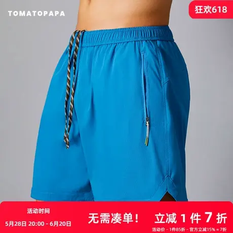 TOMATOPAPA夏季短裤2025新款男五分裤直筒运动休闲跑步沙滩度假裤商品大图