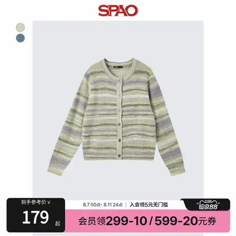 SPAO韩国同款2024年冬季通勤气质时尚宽松女士圆领长袖毛衣图片