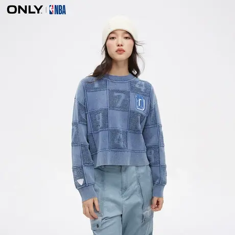 【ONLY奥莱】夏季NBA联名旧设计落肩短款针织衫女商品大图