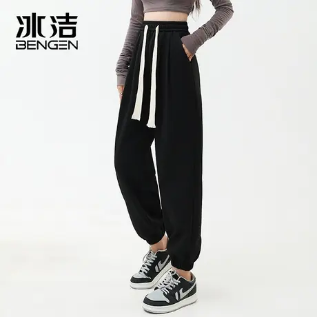 冰洁高腰休闲美式运动裤女2023年新款潮流潮牌宽松束脚裤显瘦MYY商品大图